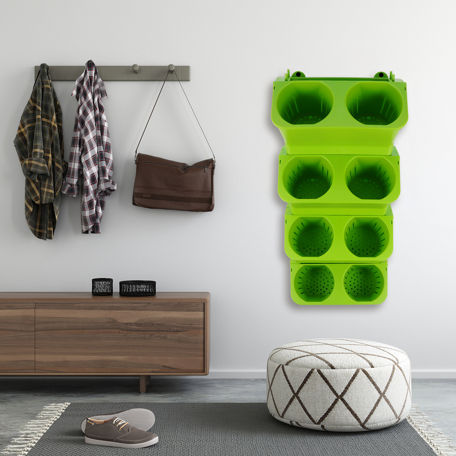 Self-Watering Planter - Juego de 4 Maceteros Verticales de