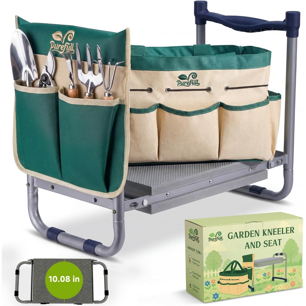 Gardening Tools For Seniors - Rodillera y Taburete Plegable Reforzado para