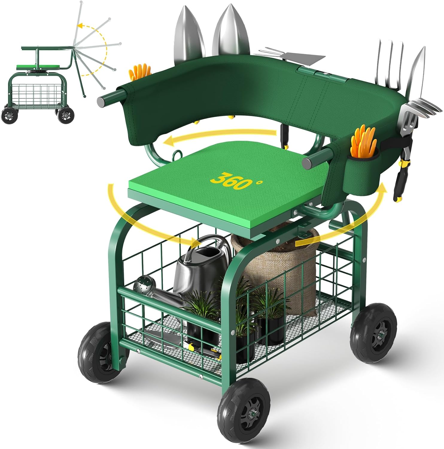 Gardening Tools For Seniors - Asiento de Jardín con Ruedas, Taburete