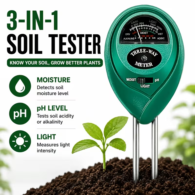 Gardening Tools Equipment - Medidor de Suelo 3 en 1