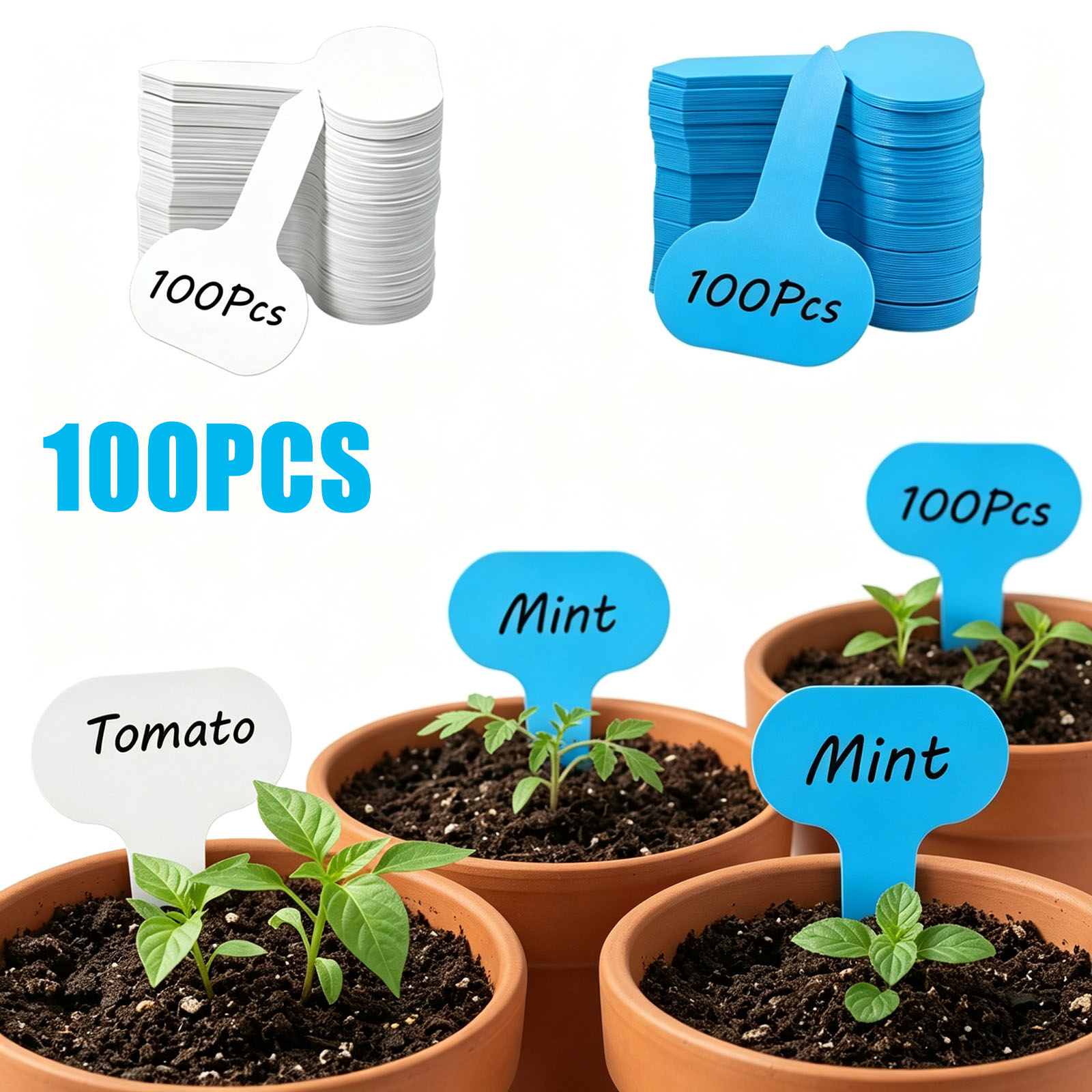 Garden Label Marker - 100 Etiquetas de Jardín Tipo T,