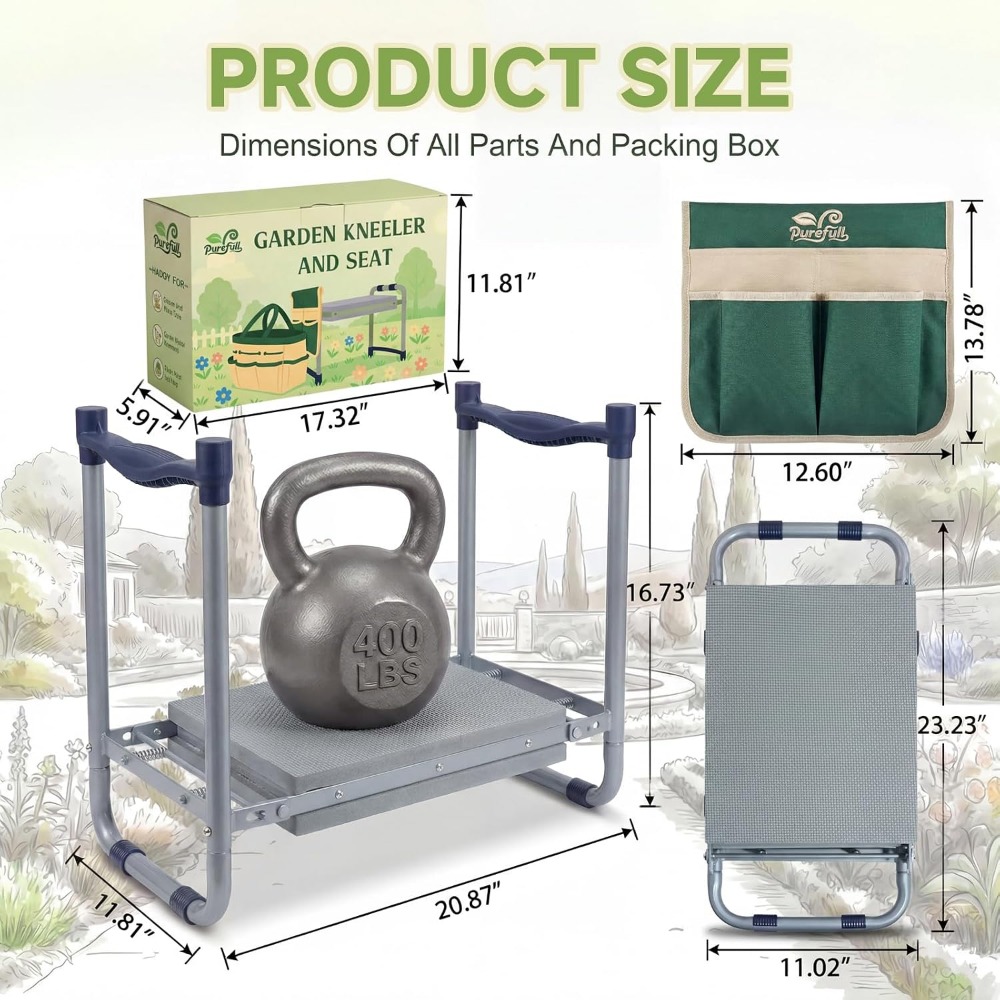 Rodillera y Taburete Plegable  - Gardening Tools For Seniors reseña y precio