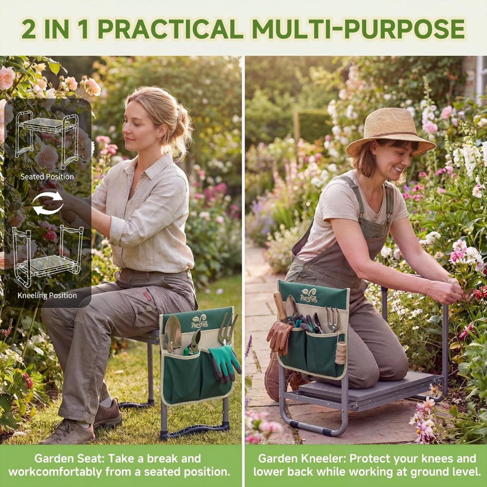 Rodillera y Taburete Plegable  - Gardening Tools For Seniors reseña y precio