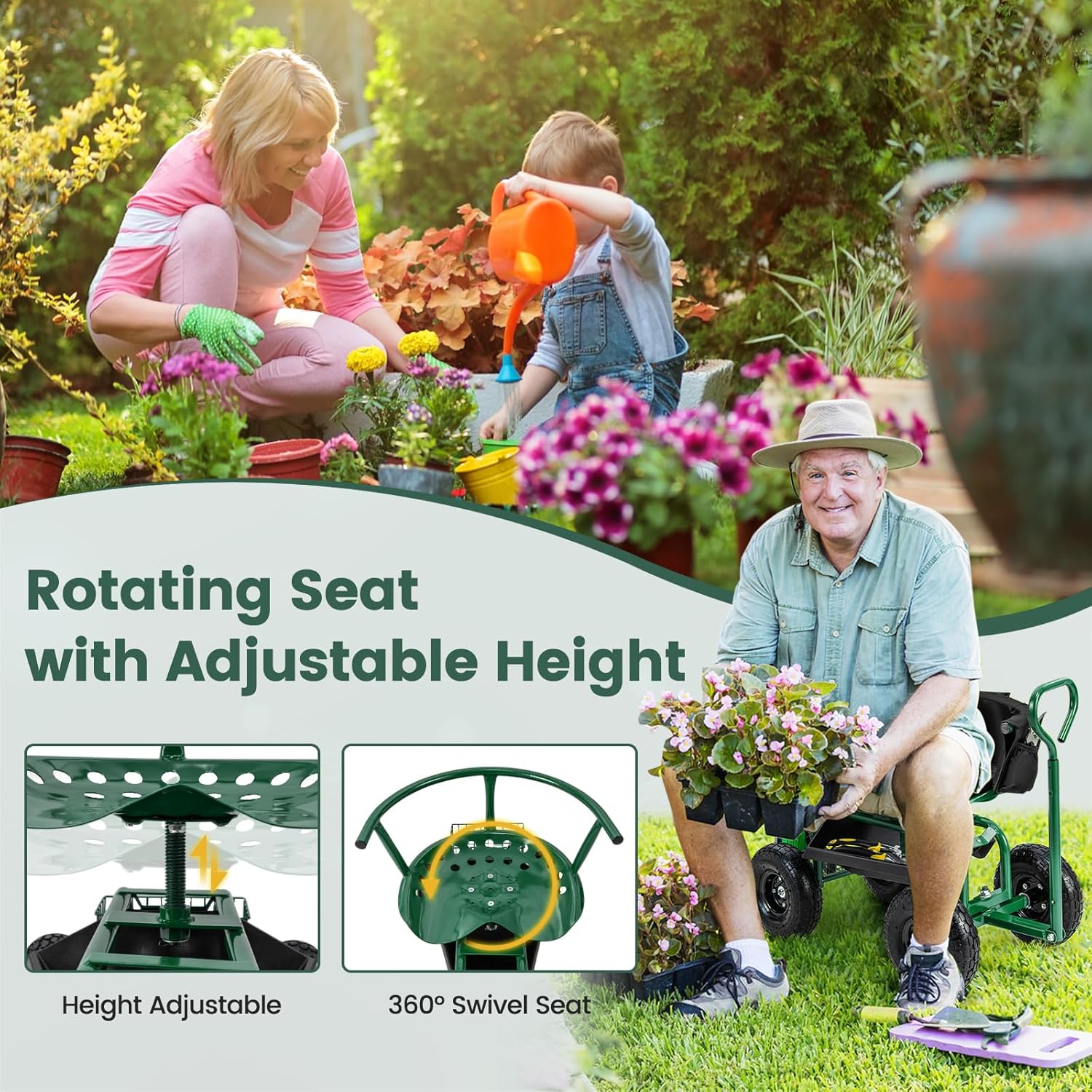 Asiento de Jardinería con Rued - Gardening Tools For Seniors reseña y precio