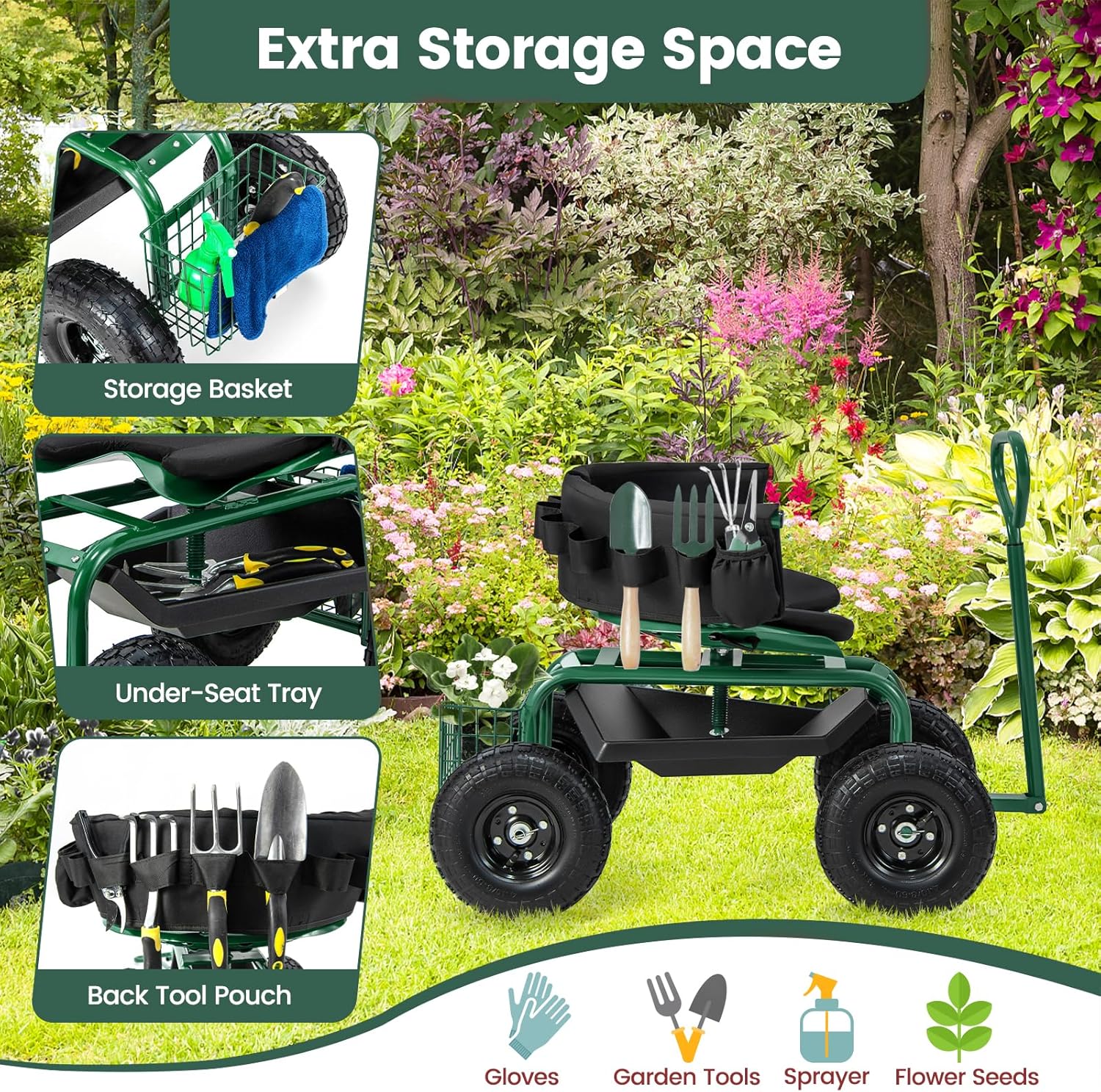 Asiento de Jardinería con Rued - Gardening Tools For Seniors reseña y precio
