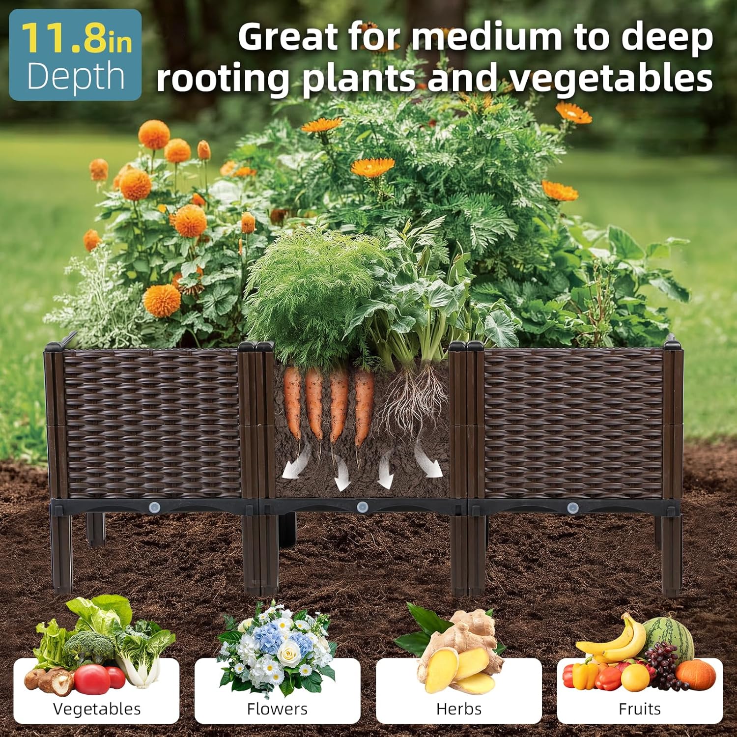 Jardinera de Ratán para Exteri - Self-Watering Planter reseña y precio
