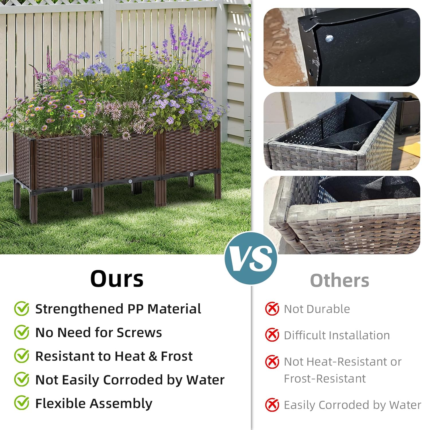 Jardinera de Ratán para Exteri - Self-Watering Planter reseña y precio